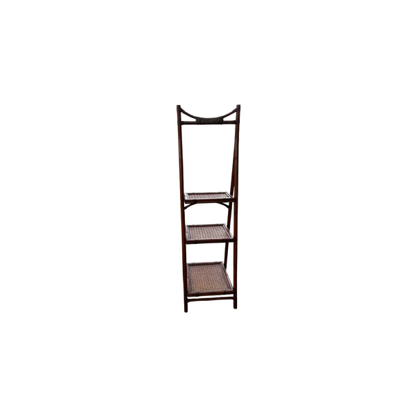 Rattan Bamboo Folding Ladder Etagere