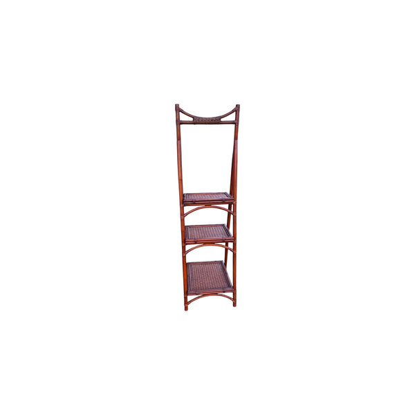Rattan Bamboo Folding Ladder Etagere