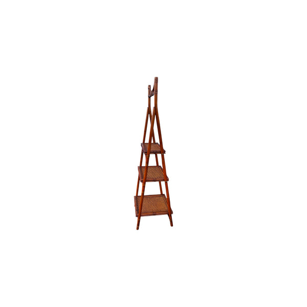 Rattan Bamboo Folding Ladder Etagere