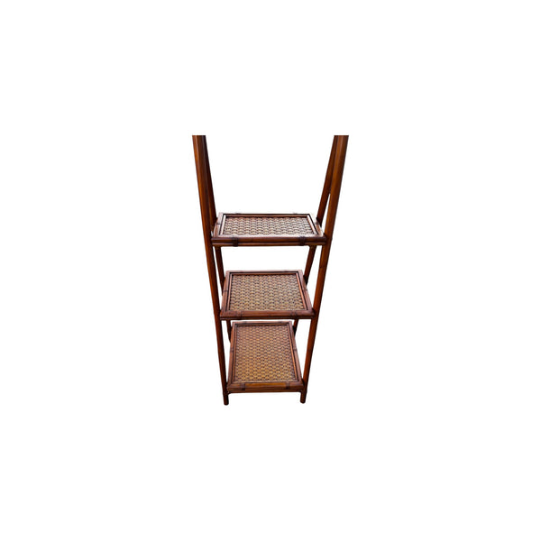 Rattan Bamboo Folding Ladder Etagere
