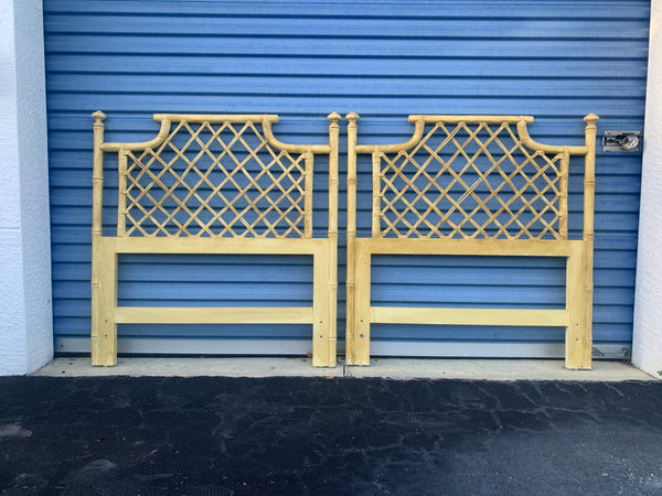 Ficks Reed Faux Bamboo Twin Headboards Original Pagoda Style