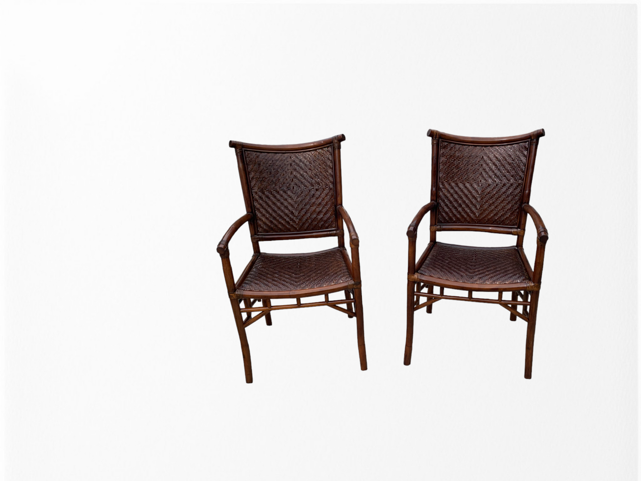 Vintage SELAMAT Designs Cane and Thatch Chairs - a Pair