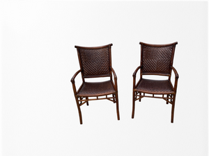 Vintage SELAMAT Designs Cane and Thatch Chairs - a Pair