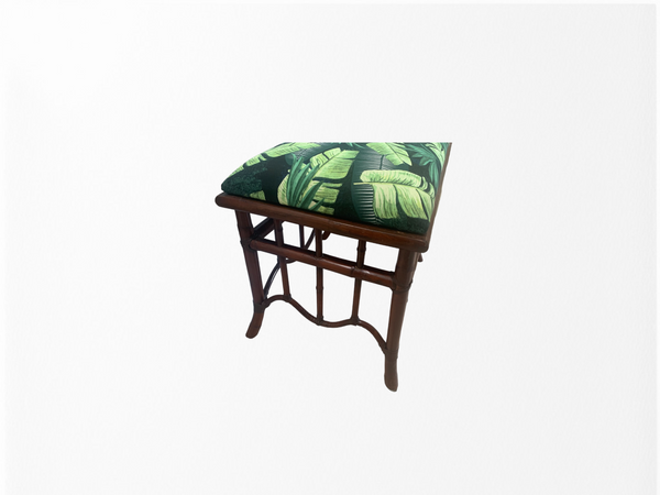 Bamboo and rattan tropical Chinoiserie bench.