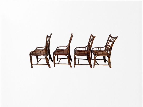 Baker Furniture Milling Road Vintage Chinoiserie Style Bamboo rattan dining set