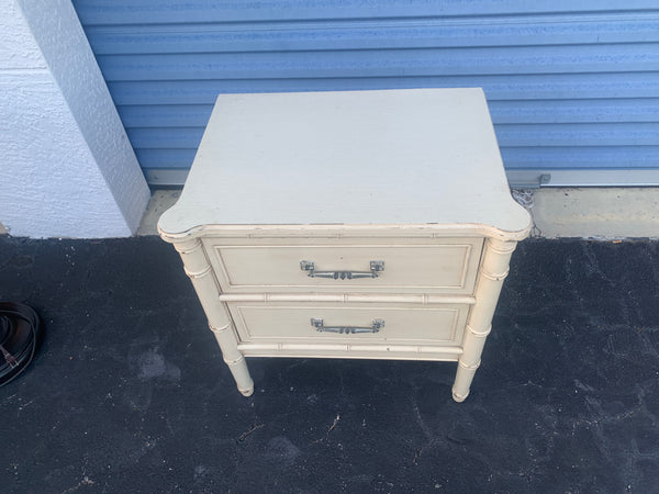 Henry Link Bali Hai Faux bamboo vintage nightstand Hollywood Regency