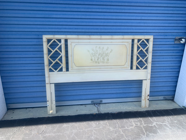 Dixie Aloha Queen Headboard Faux Bamboo Hollywood Regency Chippendale