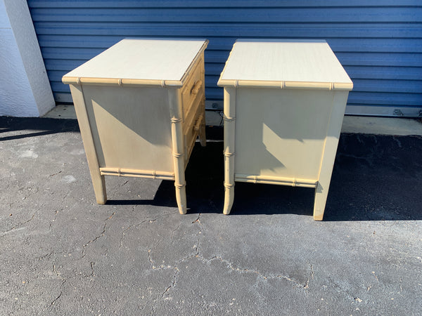 Dixie Aloha Faux Bamboo Nightstands beige Original Condition A pair