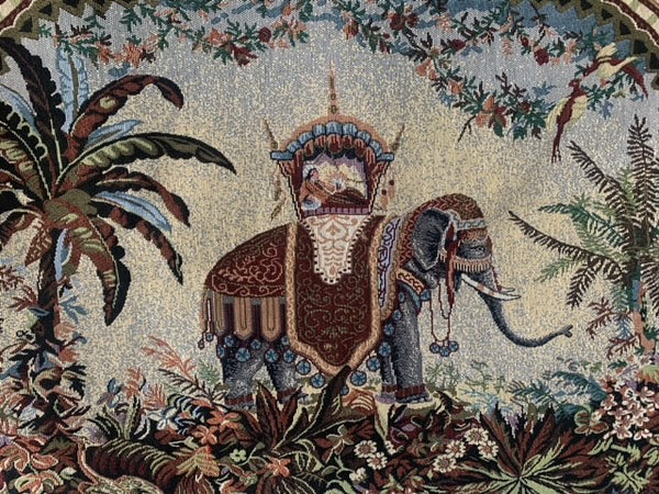 The Bombay Company large tapestry Indian elephant scene