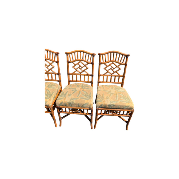 Lexington Tommy Bahama Rattan Chinese Chippendale Dining chairs lot of 4