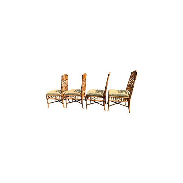 Lexington Tommy Bahama Rattan Chinese Chippendale Dining chairs lot of 4