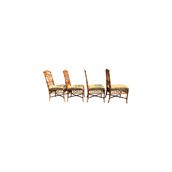 Lexington Tommy Bahama Rattan Chinese Chippendale Dining chairs lot of 4