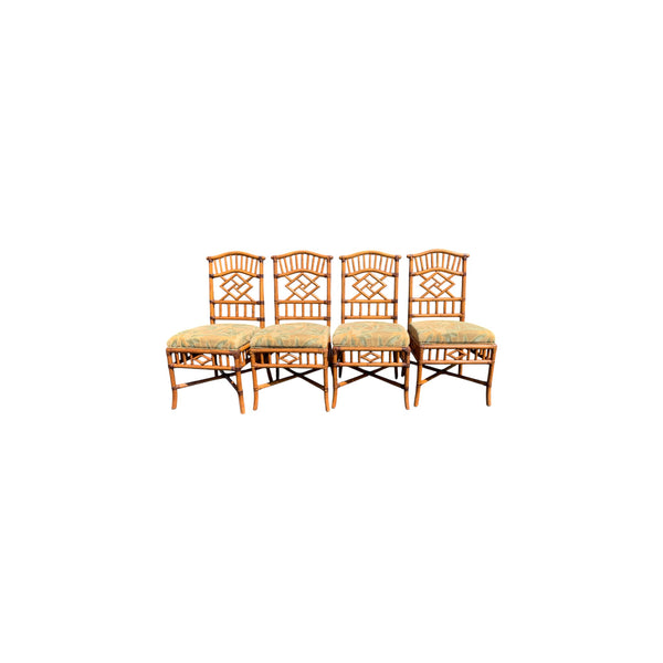 Lexington Tommy Bahama Rattan Chinese Chippendale Dining chairs lot of 4