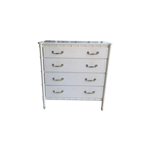 Faux Bamboo Henry Link Style Bachelor Chest 1970s Vintage 4 drawers