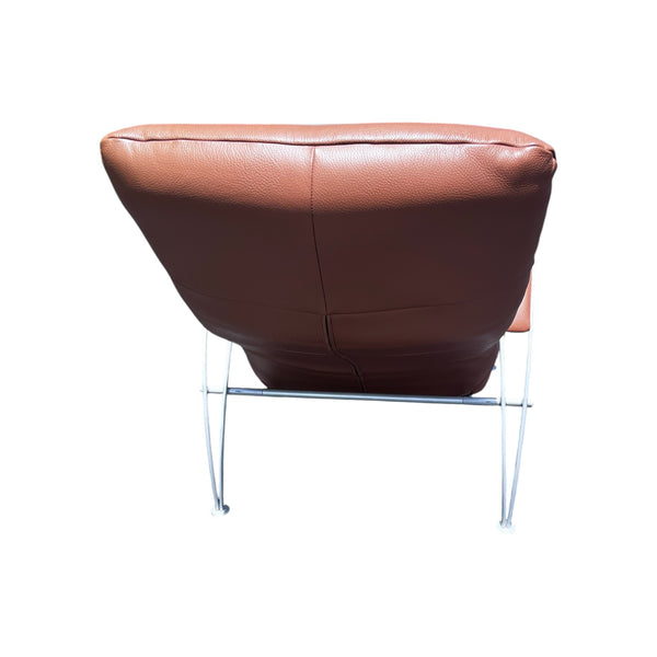 Postmodern Mocha Leather Billie Lafer Reclining Lounge Chair