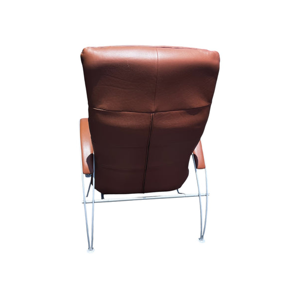Postmodern Mocha Leather Billie Lafer Reclining Lounge Chair