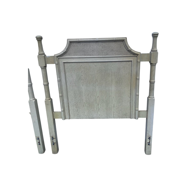 Pagoda Faux Bamboo Twin Headboards Pair, Hollywood Regency