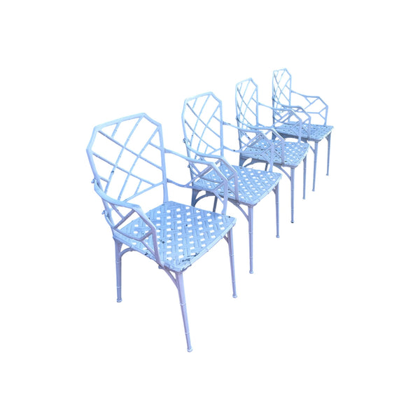 4- CALCUTTA Faux Bamboo Outdoor Armchair Set by Hall Bradley for Brown Jordan