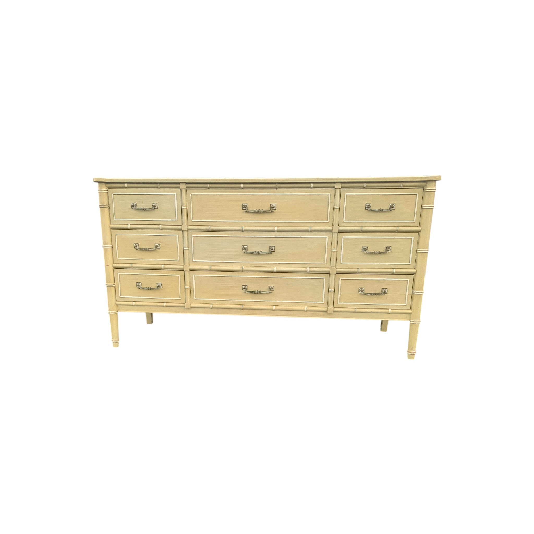 Vintage Henry Link Hali Bai Collection Faux Bamboo 9 drawer dresser