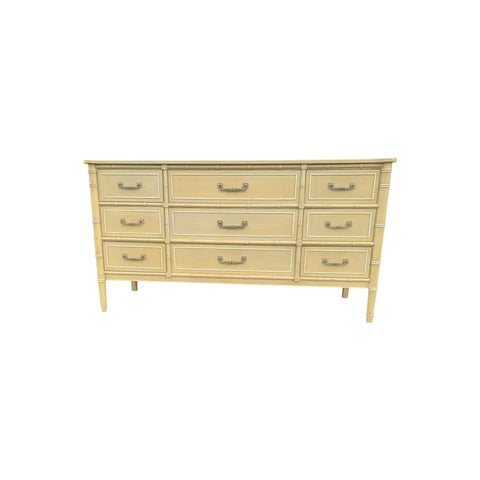 Vintage Henry Link Hali Bai Collection Faux Bamboo 9 drawer dresser