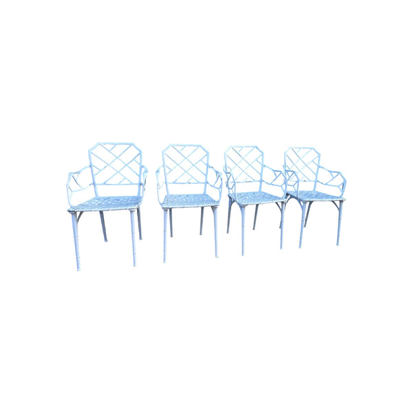 4- CALCUTTA Faux Bamboo Outdoor Armchair Set by Hall Bradley for Brown Jordan
