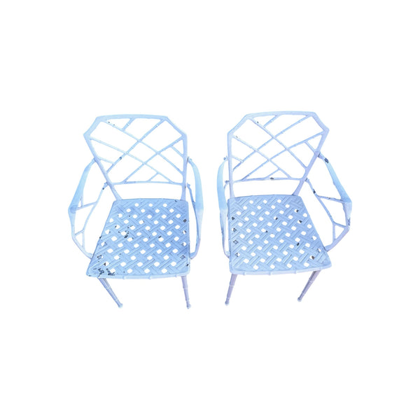 4- CALCUTTA Faux Bamboo Outdoor Armchair Set by Hall Bradley for Brown Jordan