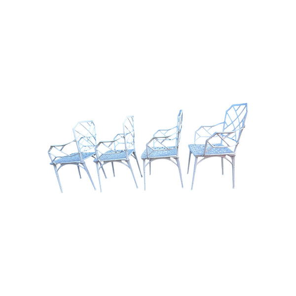4- CALCUTTA Faux Bamboo Outdoor Armchair Set by Hall Bradley for Brown Jordan