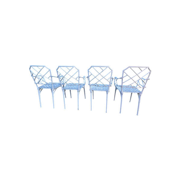 4- CALCUTTA Faux Bamboo Outdoor Armchair Set by Hall Bradley for Brown Jordan