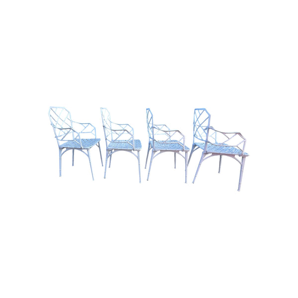 4- CALCUTTA Faux Bamboo Outdoor Armchair Set by Hall Bradley for Brown Jordan