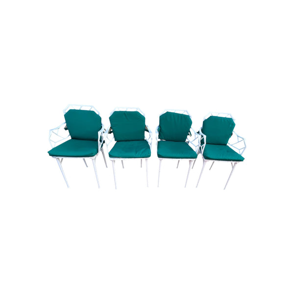 4- CALCUTTA Faux Bamboo Outdoor Armchair Set by Hall Bradley for Brown Jordan