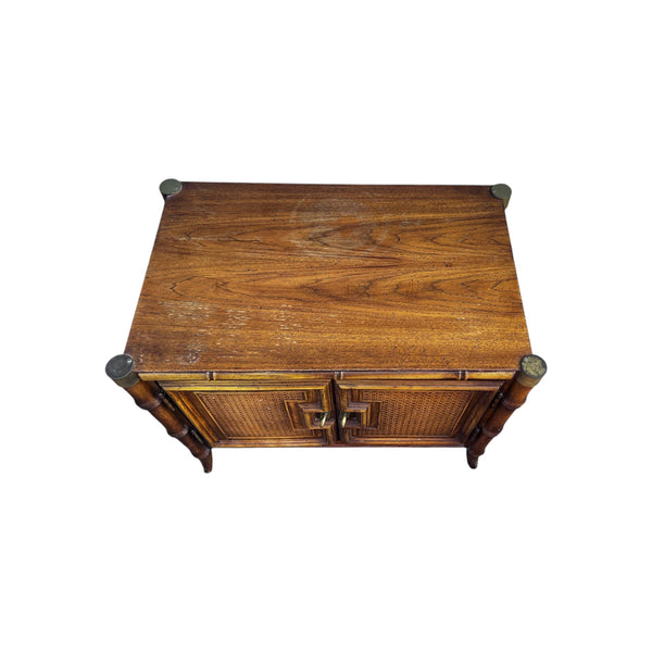 Hollywood Regency Faux Bamboo Nightstands by Stanley Furniture - A Pair