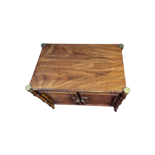 Hollywood Regency Faux Bamboo Nightstands by Stanley Furniture - A Pair