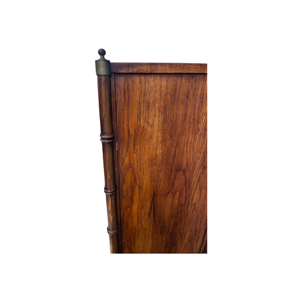 Hollywood Regency Chinoiserie Faux Bamboo Armoire Highboy  by Stanley