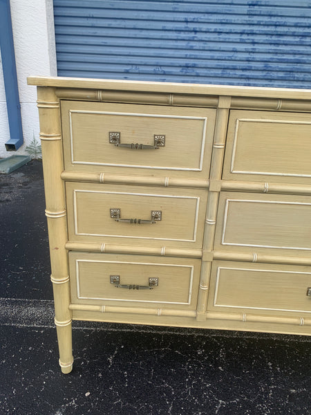 Vintage Henry Link Hali Bai Collection Faux Bamboo 9 drawer dresser