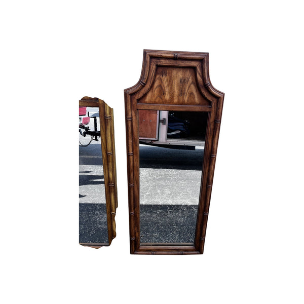 Stanley Hollywood Regency Chinoiserie Faux Bamboo Triple Dresser with Mirrors