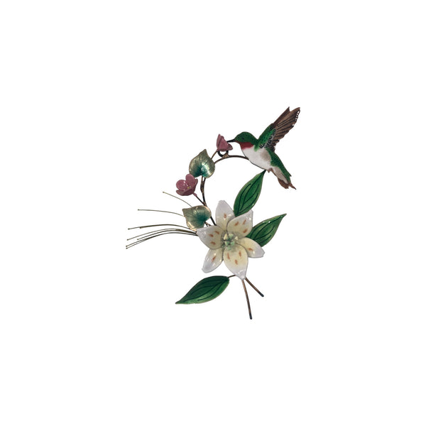7 Vintage Enamel Wall Cooper Sculptures by Bovano of Cheshire, florals and birds