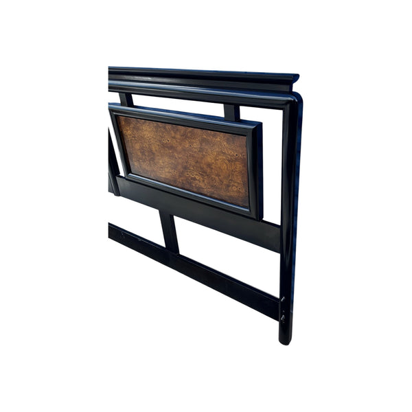 CENTURY Chin Hua Chinoiserie Black Lacquered King Size headboard Raymond Sabota