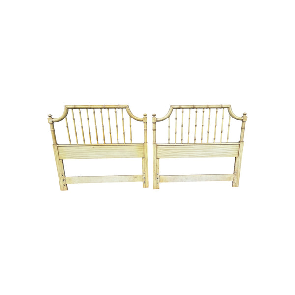 Thomasville TWIN Size Headboards Faux Bamboo Coastal Regency Glam