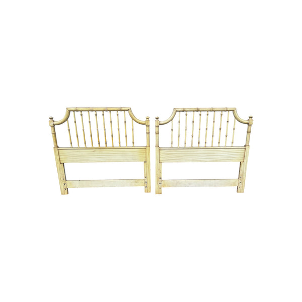Thomasville TWIN Size Headboards Faux Bamboo Coastal Regency Glam