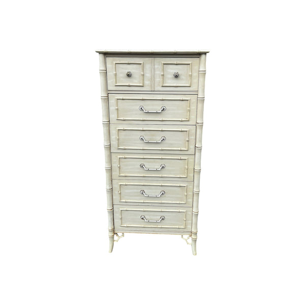 Vintage Dixie Furniture Faux Bamboo Lingerie Chest