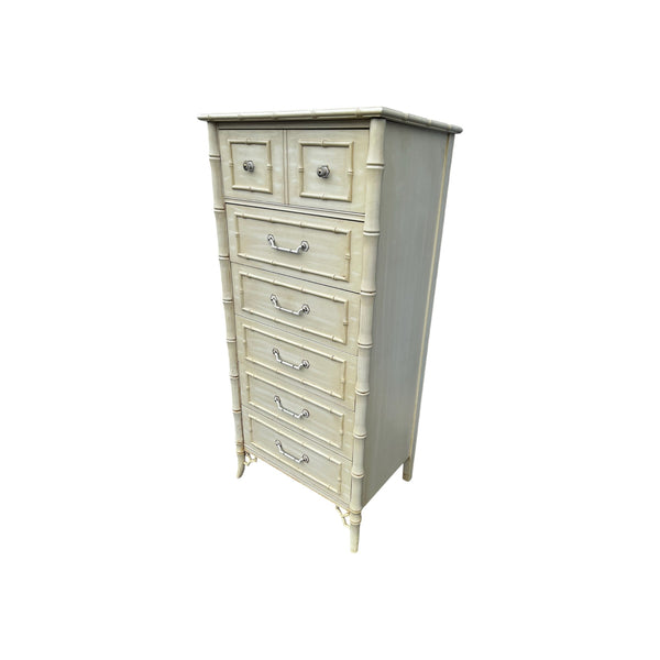 Vintage Dixie Furniture Faux Bamboo Lingerie Chest