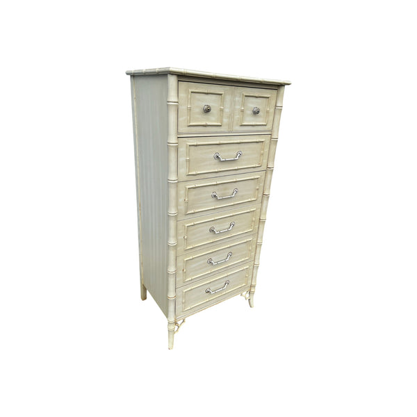 Vintage Dixie Furniture Faux Bamboo Lingerie Chest