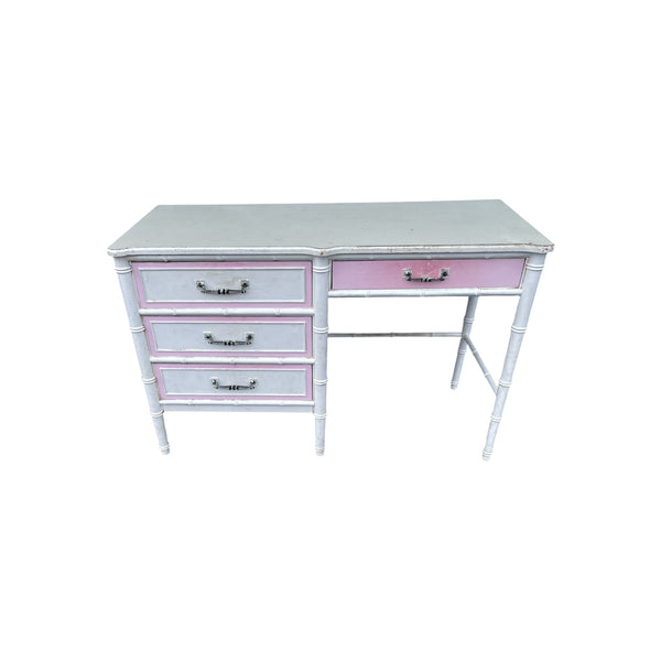 Henry Link  faux Bamboo 4 Drawer Desk Hollywood regency