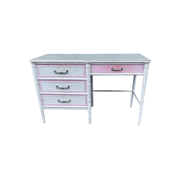 Henry Link  faux Bamboo 4 Drawer Desk Hollywood regency