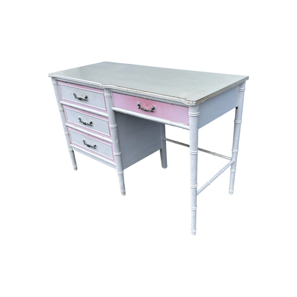 Henry Link  faux Bamboo 4 Drawer Desk Hollywood regency