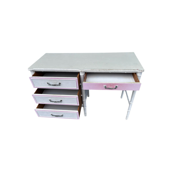 Henry Link  faux Bamboo 4 Drawer Desk Hollywood regency