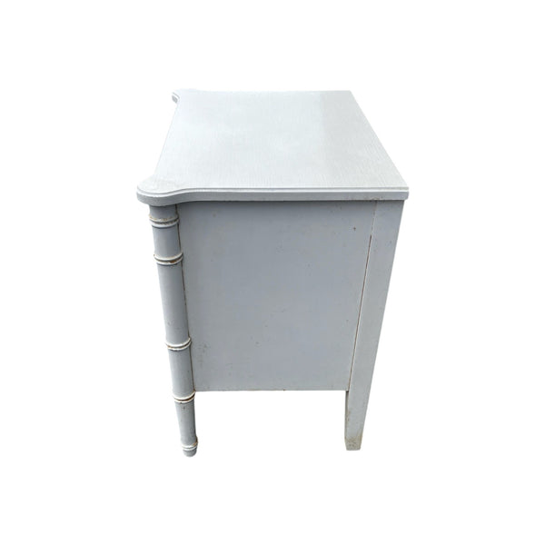 Henry Link Bali Hai Faux bamboo vintage nightstand Hollywood Regency2 drawers