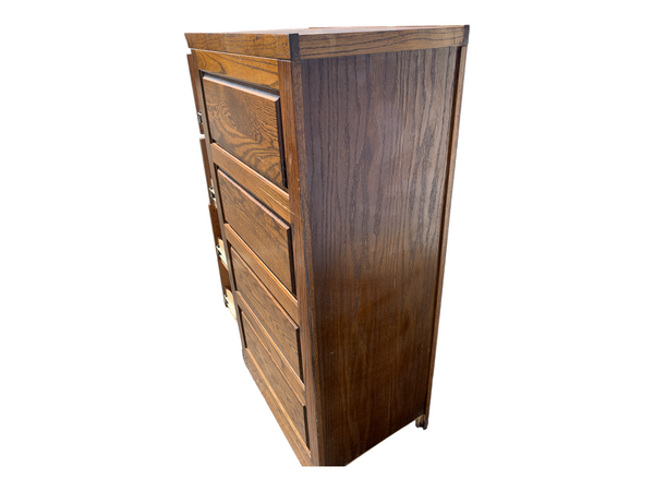 Solid Oak 4 Drawer Legal Size File Cabinet