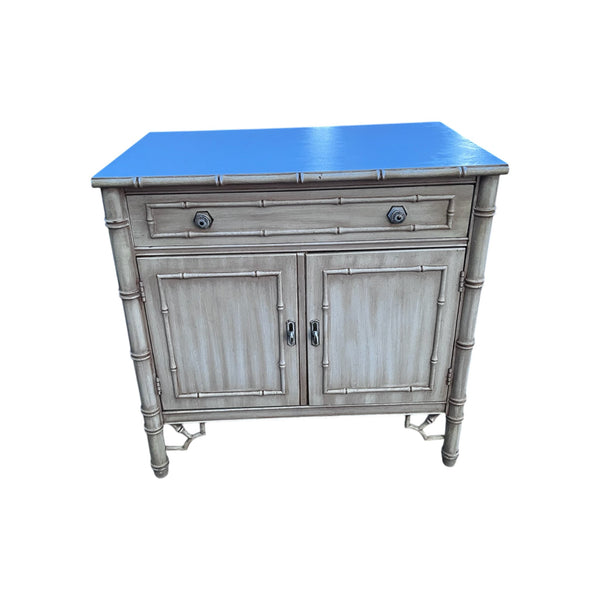 Thomasville Faux Bamboo Allegro Nightstand Cabinet One Drawer with storage