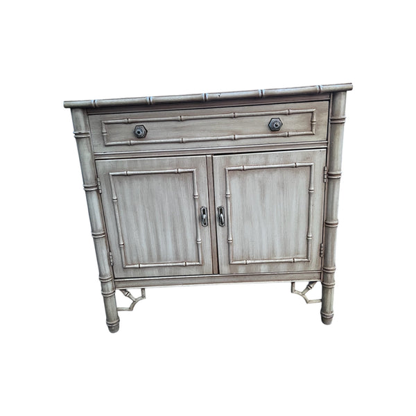 Thomasville Faux Bamboo Allegro Nightstand Cabinet One Drawer with storage